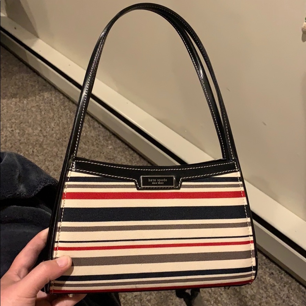 Older Kate Spade Handbag - Red and Black Stripes